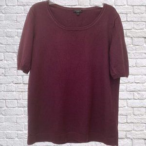 Talbots Plum Short Sleeve Silk Blend Sweater Womens Small